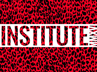 Institute Red Leopard Print design fashion print t shirt
