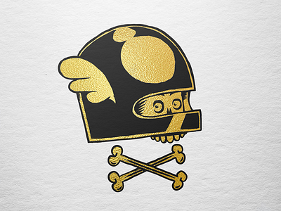 Ride it like you stole it! bone bones eyes gold helmet illustrator mockup motocycle photoshop print skull wings