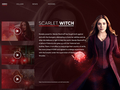 Marvel Hero page UI