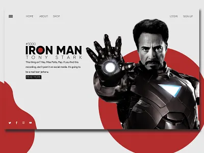 Ironman LandingPage design earth illustration logo type typography ui ux web website