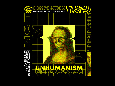 Brutalism Poster UNHUMANISM (For Streetwear Clothes) brutalism clothing design design illustration typography