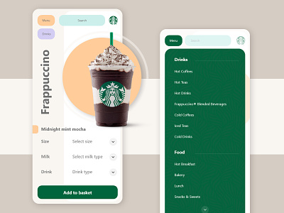 Starbucks app concept design experience graphic inspiration interface minimal mobile ui user userinterface ux xd