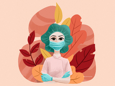 Nurse app art concept design drawing illustration vector