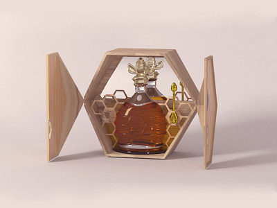Luxury Honey 3d 3d art bee bottle bottle design cinema4d design honey jar