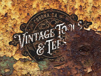 Vintage Tools & Tees branding decay design font logo painting rust typography vintage vintage logo weathered