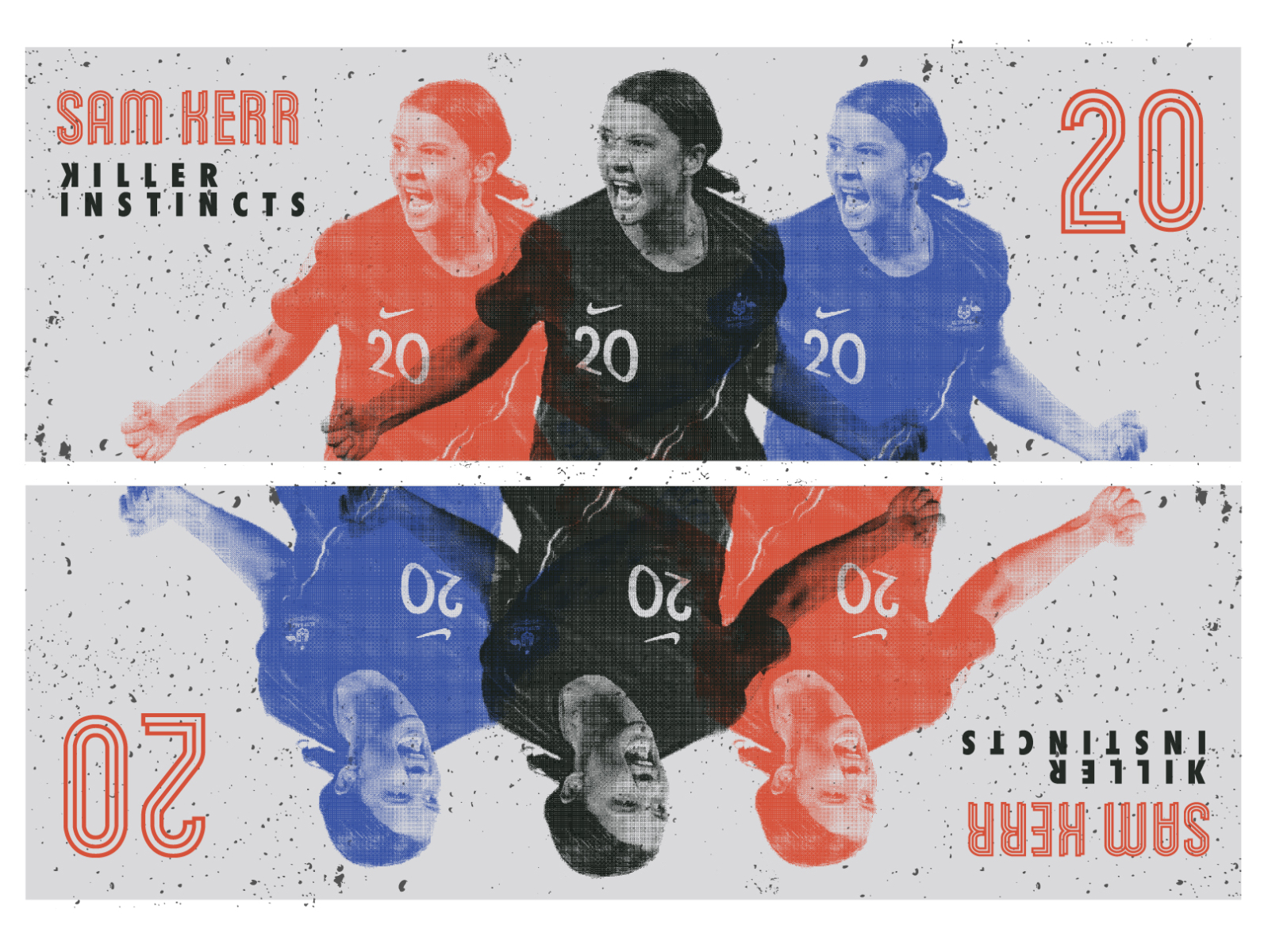 SAM KERR australia bitmap football futbol graphic design halftone soccer