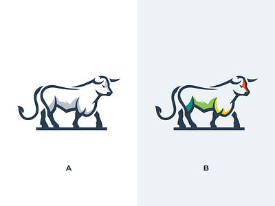 The Bull animal brand bull cartoon character icon illustration logo logodesign mascot design vector