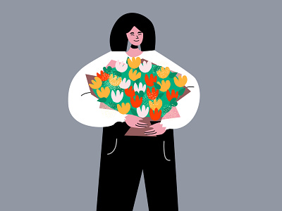 Flowers girl branding design flower girl character girl illustration illustration vector