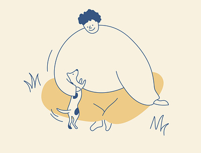Boy with a dog app design boy branding cute design dog illustration picnic play vector