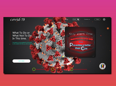 Covid-19 web front page app coronavirus covid19 design minimal stay home ui ux vector web