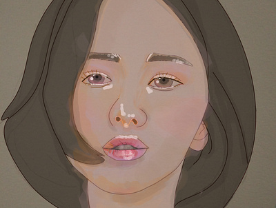 Digital Drawing illustration song hye kyo by leni oktavia animation design digital illustration digital painting digitalart illustration vector