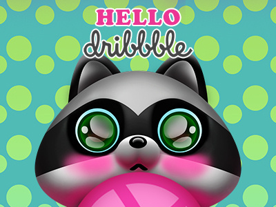 Hello dribbble racoon