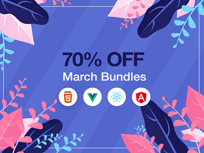 March Bundles angular bootstrap 4 bundle campaing dashboard draw html5 leaves march material design off react responsive spring ui kit vuejs web design