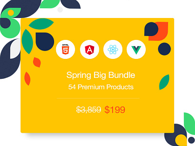 Spring Big Bundle 🎁 angular bootstrap 4 bundle campaign dashboard flower html5 material design pattern product react spring ui kit vuejs web design web development