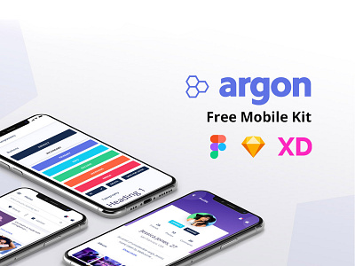 Argon Mobile UI Kit adobe xd app app design figma free freebie mobile mobile design profile screen sketch ui xd