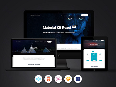 Material Kit PRO React bootstrap 4 design gradient landing material ui materialdesign pricing page react reactjs responsive ui ui kit web design