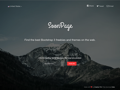 ComingSoon Page bootstrap coming soon free freebie modern page