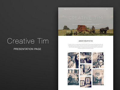 Presentation Page Creative Tim presentation page startup ui web design