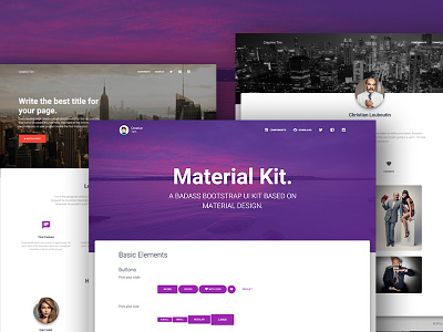 Material Kit - A Badass Bootstrap UI Kit bootstrap bootstrap material bootstrap ui kit material design material kit