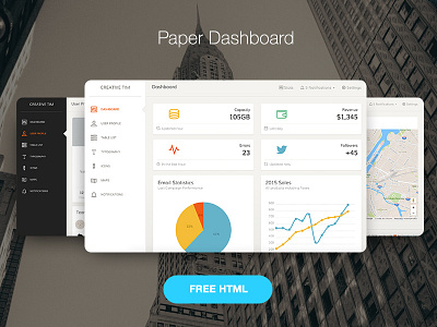 Paper Bootstrap Dashboard admin template bootstrap admin bootstrap dashboard dashboard free template freebie