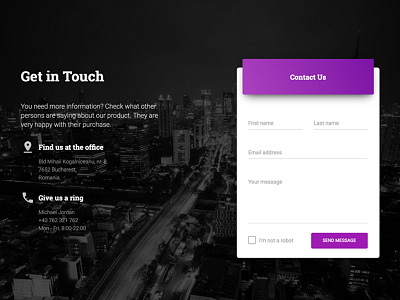 Contact Us Page bootstrap bootstrap material bootstrap ui kit material design material kit