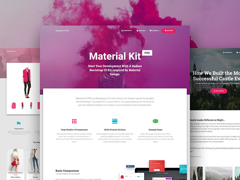 Material Kit PRO by Creative Tim on Dribbble