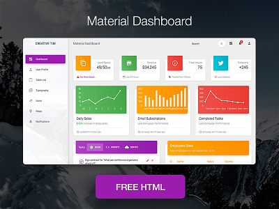 Material Dashboard - Free Bootstrap Material Admin bootstrap dashboard free admin template free dashboard freebie material admin material dashboard material design