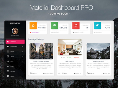 Material Dashboard PRO - Premium Bootstrap Admin Template