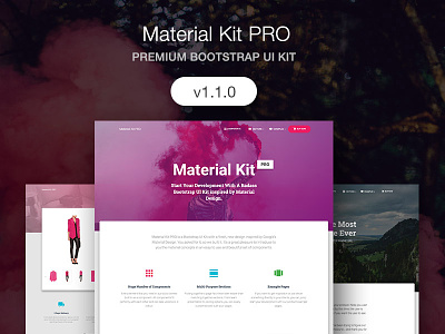Material Kit PRO v1.1.0 bootstrap bootstrap material bootstrap ui kit material design material kit premium bootstrap kit