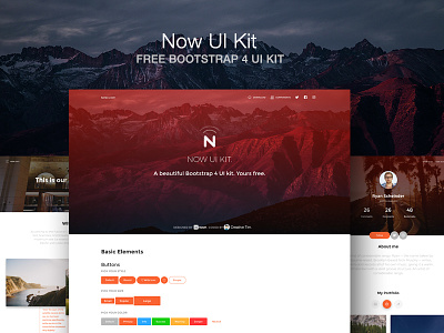 Now UI Kit - Free Bootstrap 4 UI Kit bootstrap 4 bootstrap ui kit ui kit web design