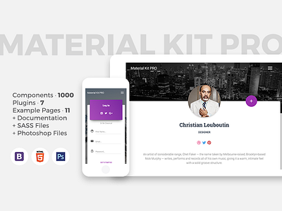 Material Kit Pro bootstrap bootstrap material bootstrap ui kit material design material kit premium bootstrap kit