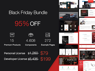 Black Friday Bundle 😻 black friday bundle components discount example pages licenses off offer premium products