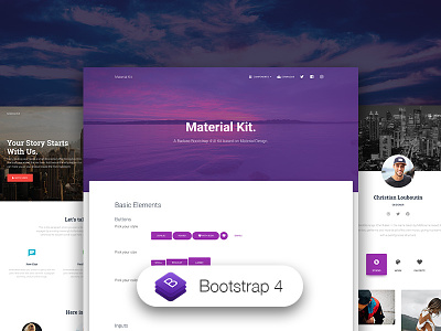 Material Kit ❤️ bootstrap ui kit bootstrap 4 bootstrap material free kit material design material kit premium bootstrap kit