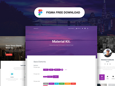 Material Kit - Figma bootstrap ui kit bootstrap 4 bootstrap material figma free figma free kit material design material kit premium bootstrap kit