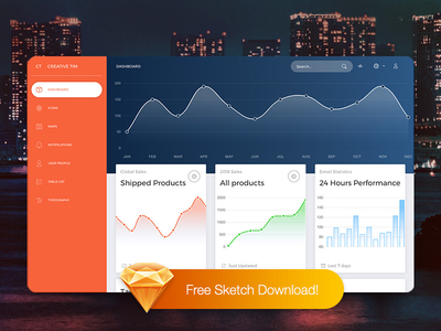 Now UI Dashboard FREE admin template bootstrap 4 charts components dashboard free html responsive sketch typography ui ux