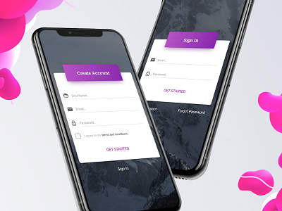 Sign In create account material design mobile mobile design profile page sign in uiux