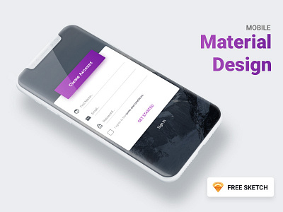 Mobile Material Design free sketch material design mobile mobile design profile page ui ux