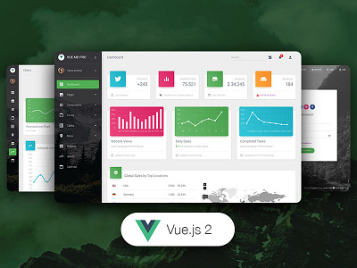 Vue Material Dashboard PRO admin bootstrap 4 charts components premium responsive template vue vuejs vuejs dashboard