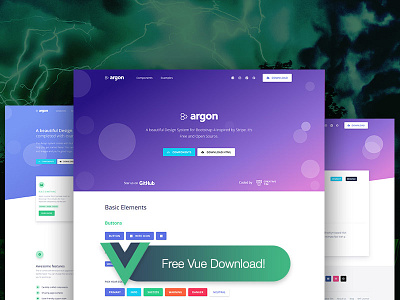 Vue Argon Design System 🔮 aboutus buttons free gradient design kit profil page vue