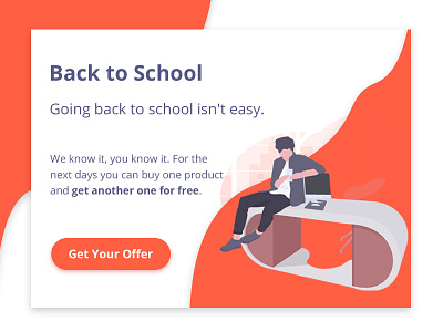 Back to School 📚 back 2 school bootstrap 4 campaign dashboad discount free illustration kite typogaphy web design