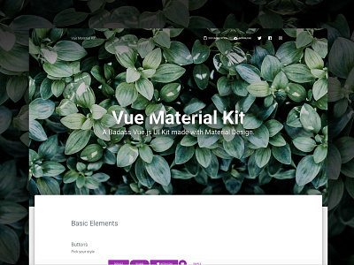 Vue Material Kit Free buttons comingsoon free leaves material design material ui vuejs