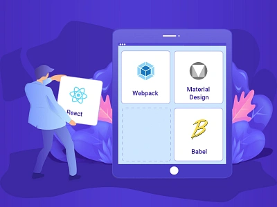 Tutorial React Js 💙 babel coding gradient illustration material design react tutorial webpack