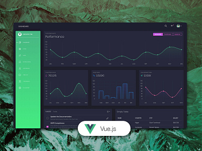 Vue Black Dashboard admin charts dashboad free gradient gradient design icons side bar table vuejs