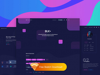 BLK • Design System design system free kit ui landing page sketch symbols ui web design