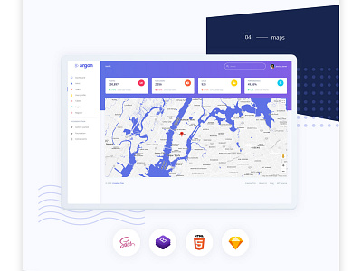 Argon Dashboard Free buttons dashboard free gradient icons maps responsive sass side bar sketch ui web design widget