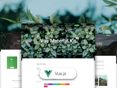 Vue Material Kit PRO bootstrap 4 button design design ecommerce header design kit landing page leaves price profile card vue.js