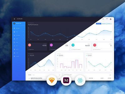 Black Dashboard PRO React admin design black white bootstrap 4 chart dashboard icons mode react.js side bar sketch xd