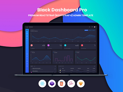 Black Dashboard PRO React admin design bootstrap 4 charts dashboad dashboard design gradient design react.js side bar sketch