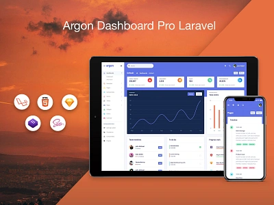 Argon Dashboard Pro Laravel admin design bootstrap bootstrap 4 chart dashboard html 5 laravel orange responsive sketch