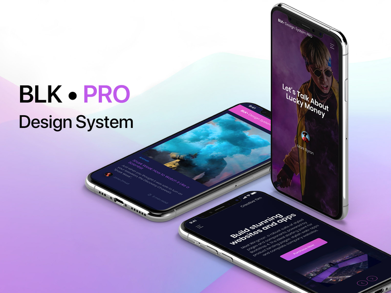 BLK • PRO bootstrap 4 buttons design system gradient iphonex mobile app design responsive template design ui kit web design
